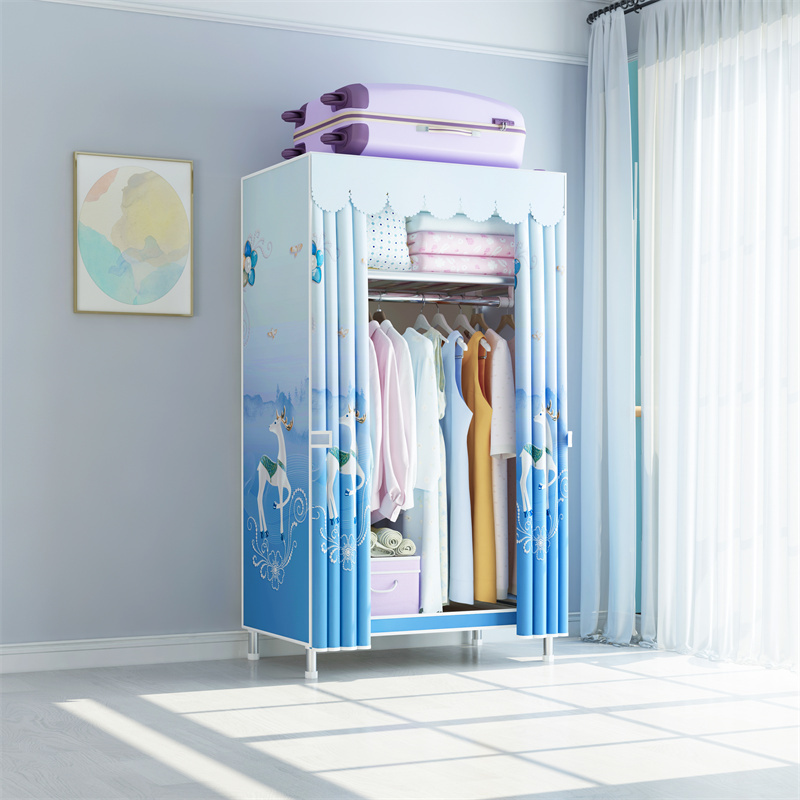 Kids Portable Foldable Closet Cabinet Wardrobe Clothes Simple Covered Cloth Fabric Wardrobe Designs