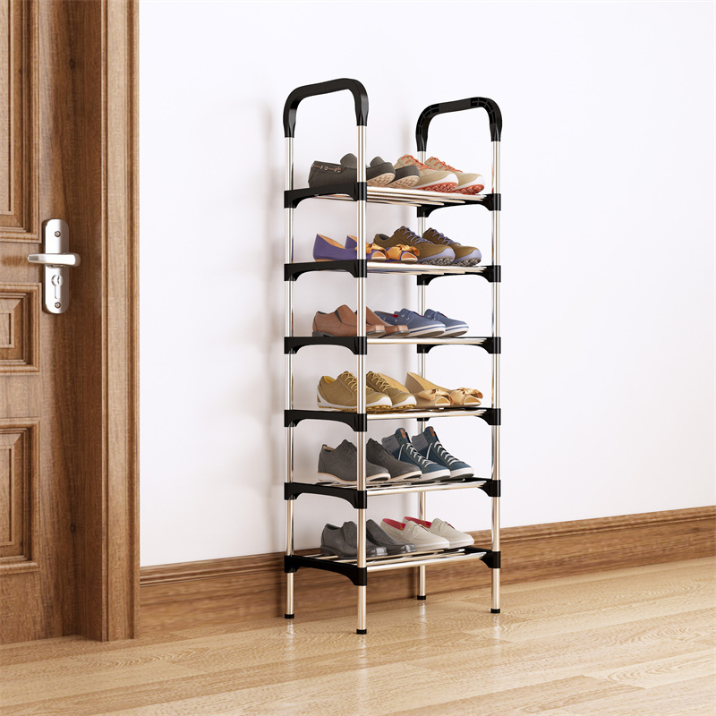 42cm Small Size Steel Pipe Shoe Racks Multi-layer Entryway Simple Shoes Rack Metal Adjustable Shoe Standing