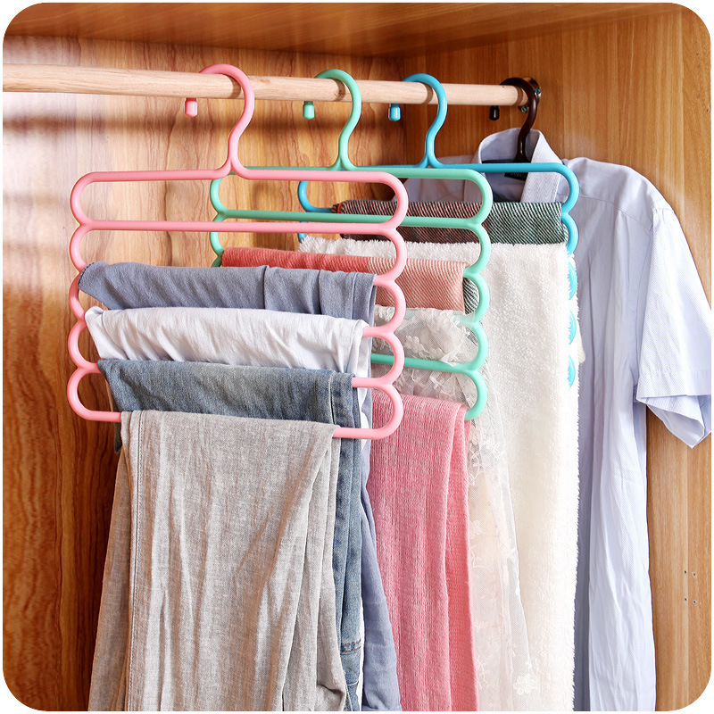 Multifunctional Pants Rack Clip Multi-layer Wardrobe Hanger Pants Storage Tool Household Clothes Rack