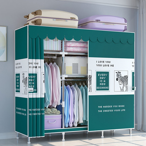 Factory Cheap Fabric Cover Wardrobes Bedroom Furniture Clothes Storage Portable Closet Fully Assembled Wardrobe Closet Mobile