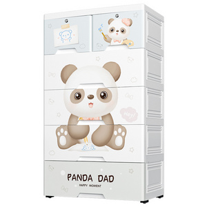 Home Lovely Multi-layer Storage Drawers for Children Cute Panda Multi-functional Toys and Clothes Space Saving Storage Cabinets