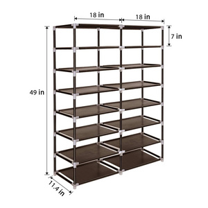 Large shoe rack 6 side pockets 23.6 inches wide x 11.4 inches deep x 69 inches high 36-41 pairs of shoes