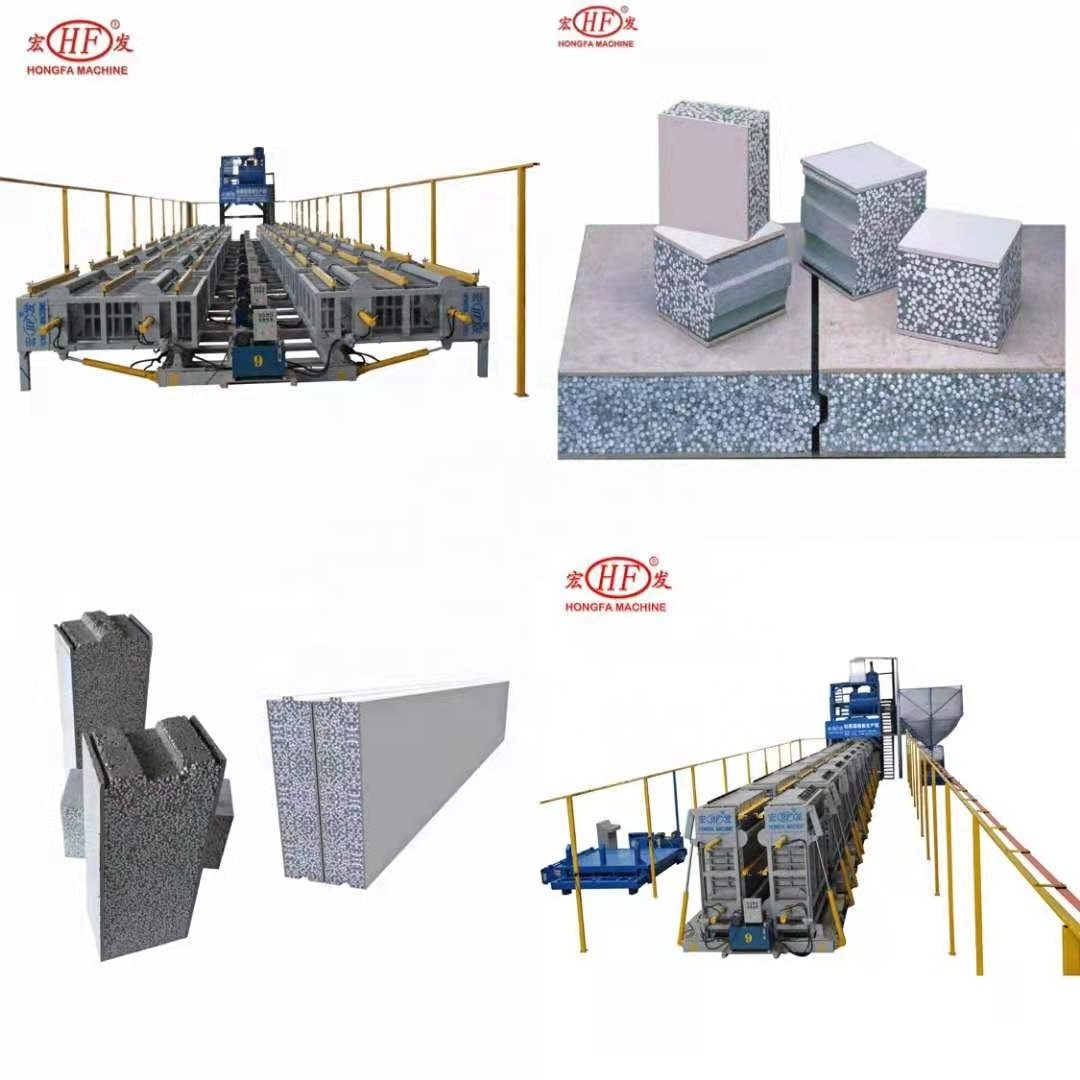 concrete precast houses prefab home precast concrete fence mold of plastic EPS  hollow core slab sandwich plate machine