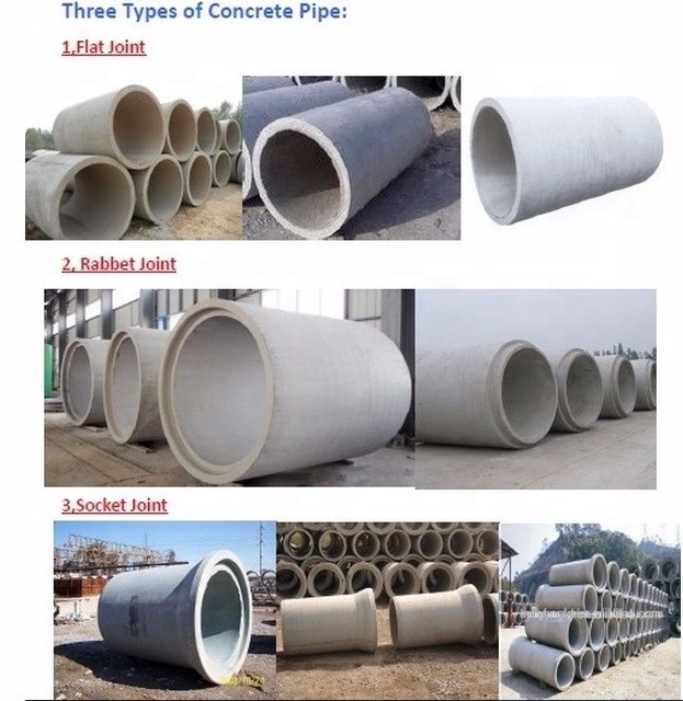 interface Precast Concrete Pipe plain joint tongue and groove joint pipe Vertical extruding Pipe machine centrifugal extrusion