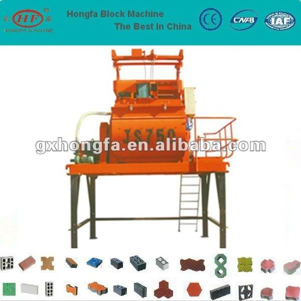 Hongfa JS750 Twin Shaft Concrete Machine Mixer/pan With Plastic Drum for sale concrete mixer