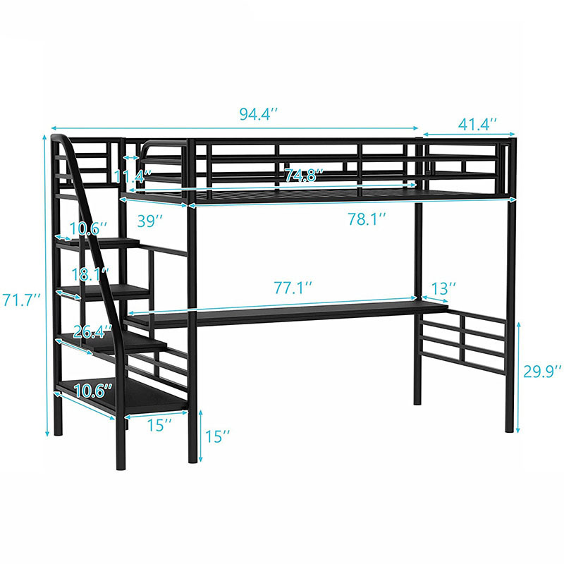 Adults double -layer bed metal climbing bed frame apartment dormitory furniture customization easy to install home furniture