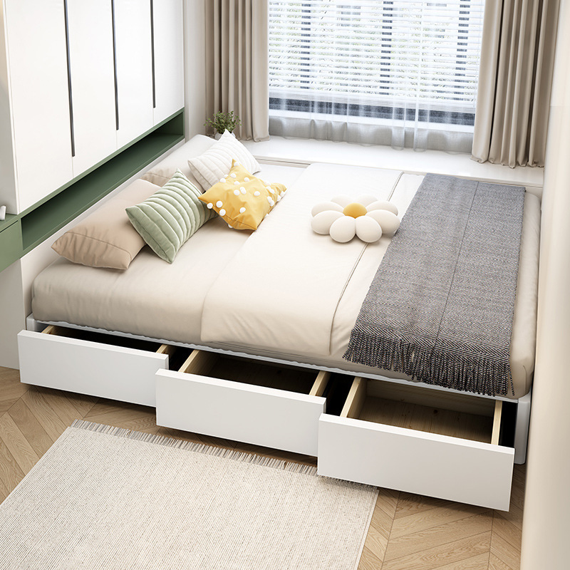 Customized Double-Deck Storage Bed At Home Simple Design Storage Bed For Bedroom Modern Minimalist Storage Single Bed