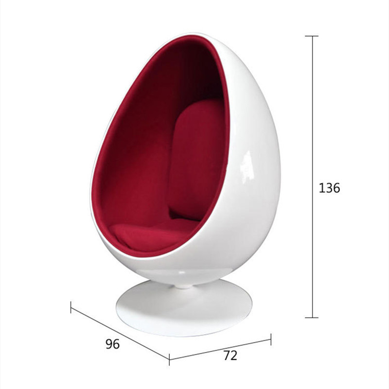 Modern furniture cheap standing swivel fiberglass adult size oval egg shaped pod chair