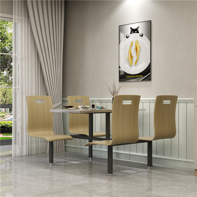 Staff Canteen Dining Table Chair 4 People 6 People 8 People Modern restaurant tables and chairs school dining hall table