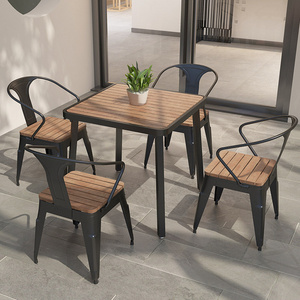 Market popular outdoor table and chair set Outdoor Garden wood plastic Furniture Set Nordic outdoor courtyard table and chair