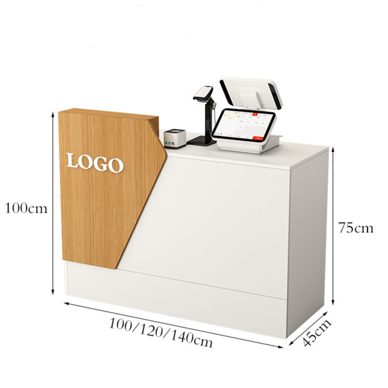 FREE LOGO CUSTOMIZED SERVICE Custom Modern Wood Led Salon Gym Shop Cash Counter Hotel Salon Spa White Reception Desk For Sale