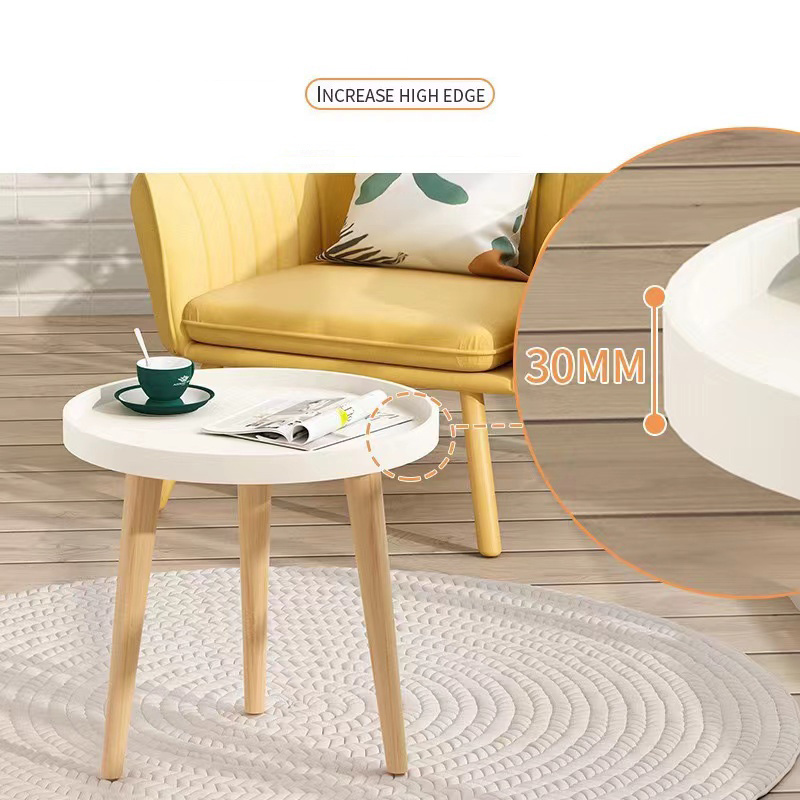 Nordic small round table coffee table sofa side a few balcony bedroom simple rental living room simple round small coffee table