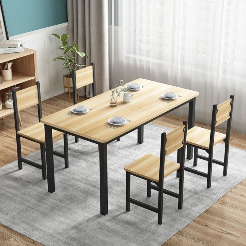 Modern Nordic Style Classic Leisure Chair Simple Restaurant Black Metal Legs Dining Table Chair Dining Table And Chair For Hotel