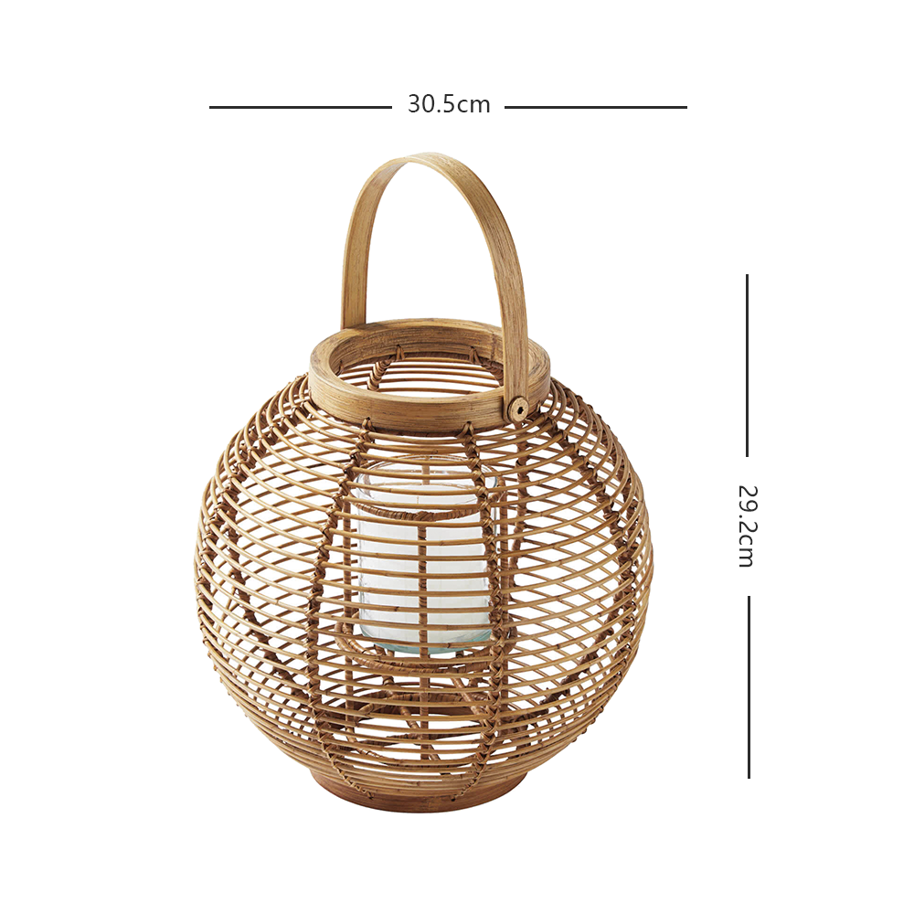 Country style  handmade bamboo rattan light home decor glass candle holders  lanterns    candle jars lantern