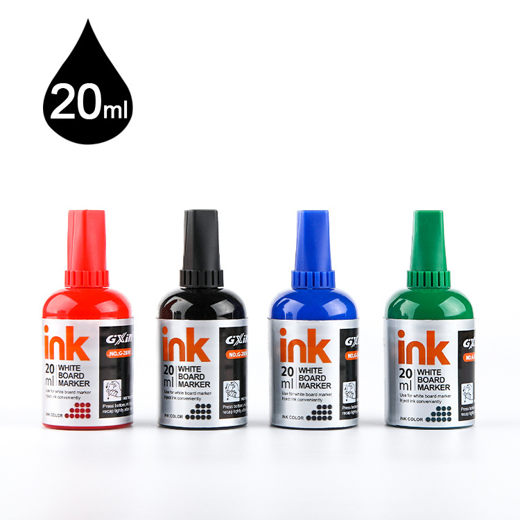 Gxin Wholesale Non-Toxic Low Odor 4 colors Refill Ink Dry Erase Factory Supplier Oil Based Refill WhiteBoard Marker pen Ink