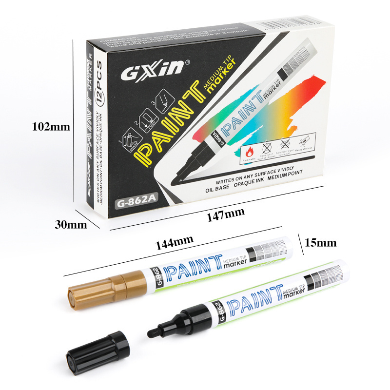 GXIN G-862A paint marker pen Oil-based Permanent ink tire marker stable quality paint pens Supplier Price paint marker pen