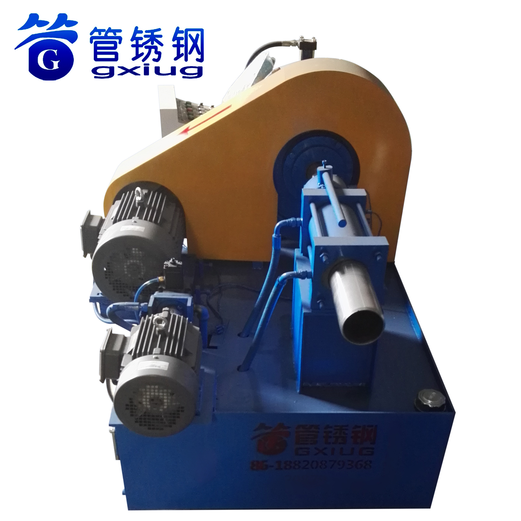 GXG Technology Stainless Steel Iron Copper Aluminum Etc Metal Steel Tube Rotary Swaging Pipe Embossing Machine