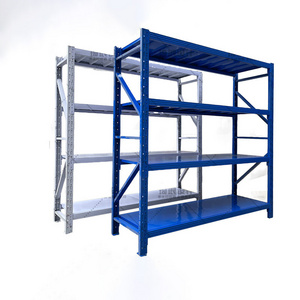 Factory Industrial Storage Blue and White Racks and Shelves Heavy Duty Stackable Metal Rack Warehouse Garage Racking Gondola