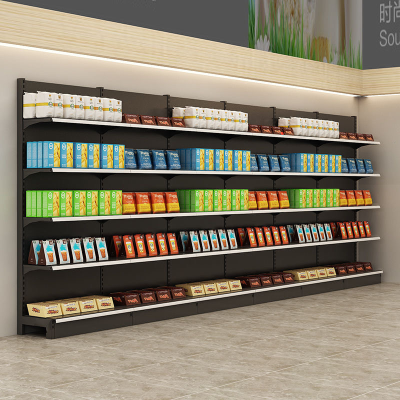 One Stop Service Supermarket Layout Design American Style Wired Gondola Shelving Shelf Shelves For Energy Drink Goodies gondola