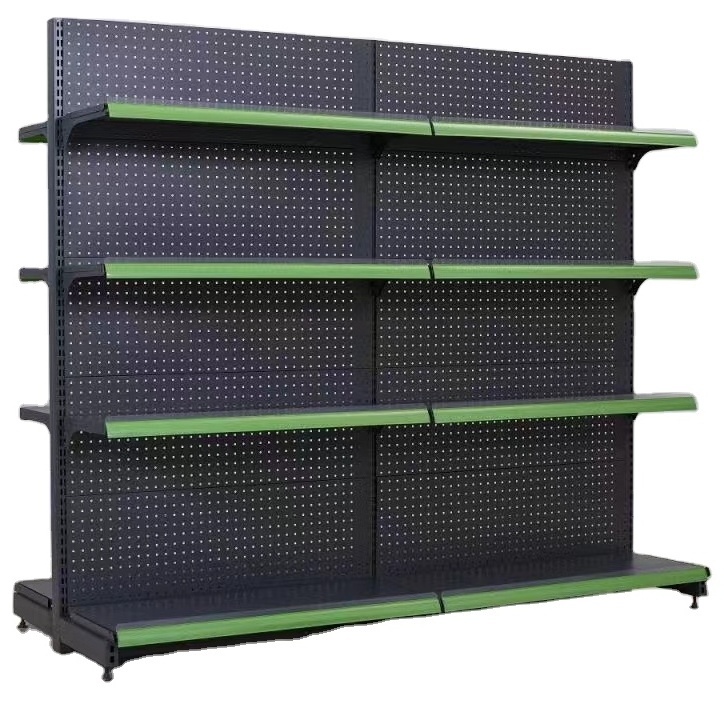 Cheap price supermarket shelves double-sided customized prefabricated gondola supermarket shelves accessories