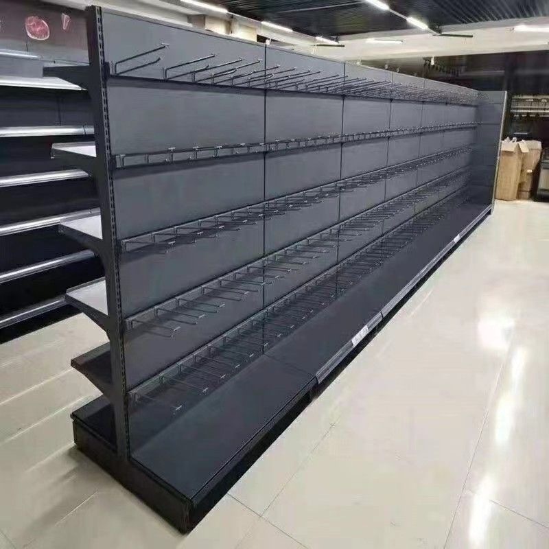 One Stop Service Supermarket Layout Design American Style Wired Gondola Shelving Shelf Shelves For Energy Drink Goodies gondola