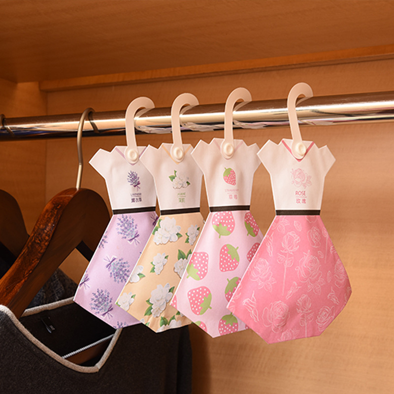 2022 New Design Skirt Shape Hook Scented Sachet Bags for Drawers Air Freshener Scented Hanging Sachet