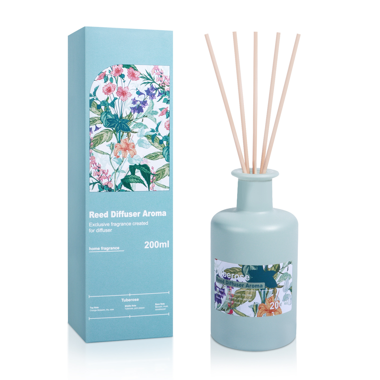 Sample Christmas gift 200ml Deluxe natural essential oil reed diffuser without fire Aromatherapy gift box