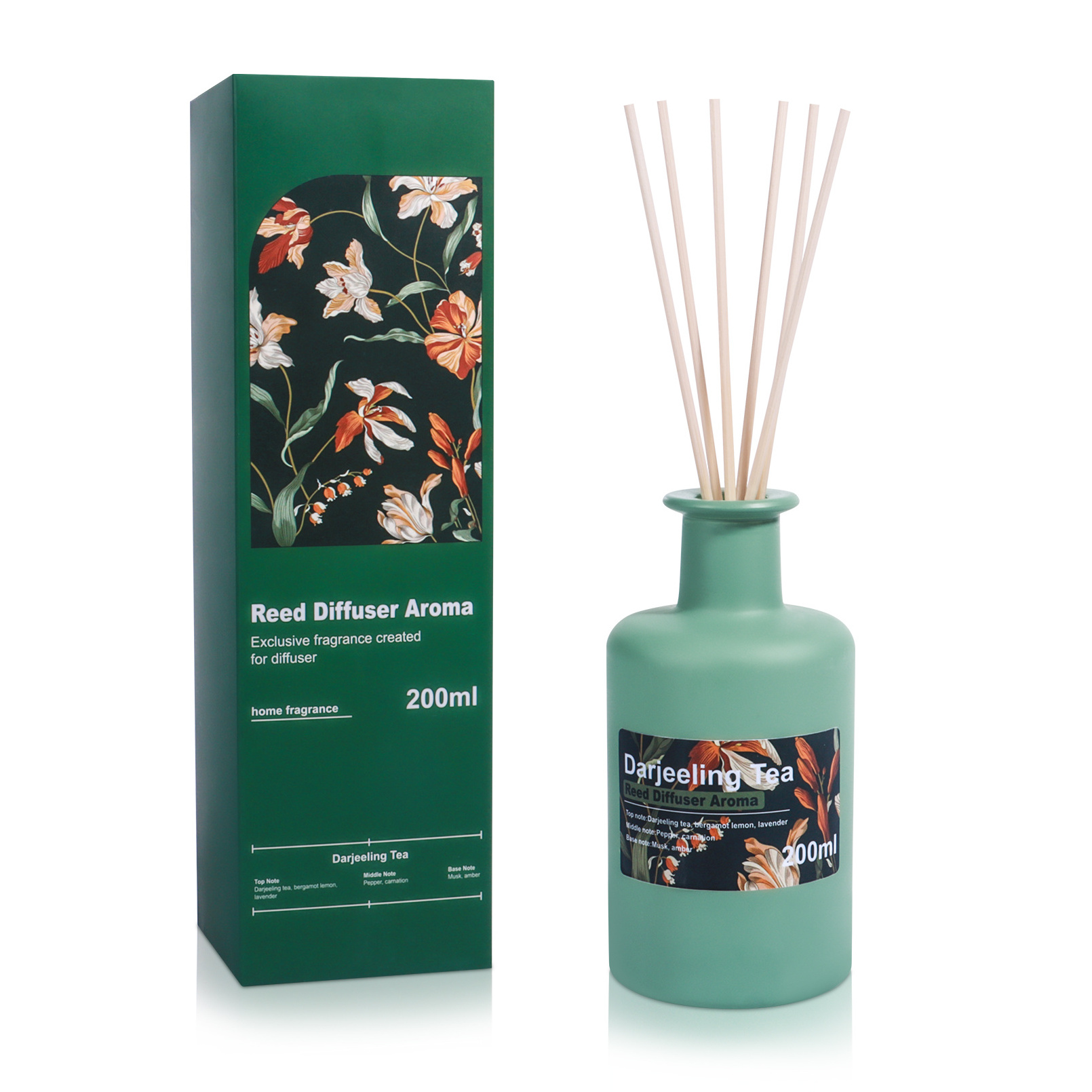 Sample Christmas gift 200ml Deluxe natural essential oil reed diffuser without fire Aromatherapy gift box