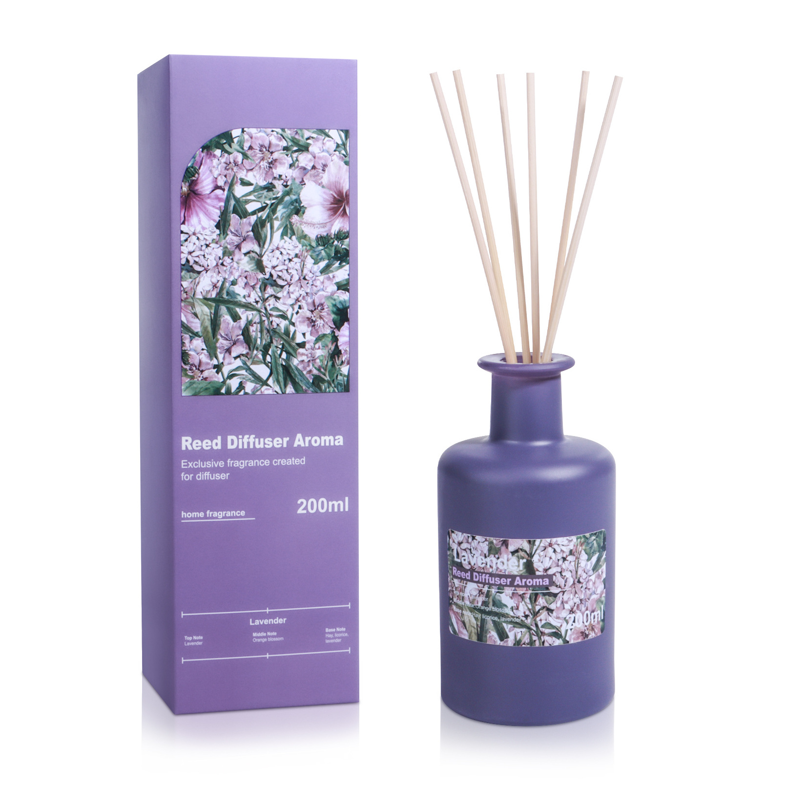 Sample Christmas gift 200ml Deluxe natural essential oil reed diffuser without fire Aromatherapy gift box