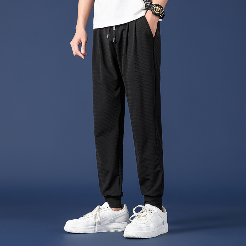 2024 men's elastic waist jogging pants OEM service rope anti-pilling men's pants & trousers