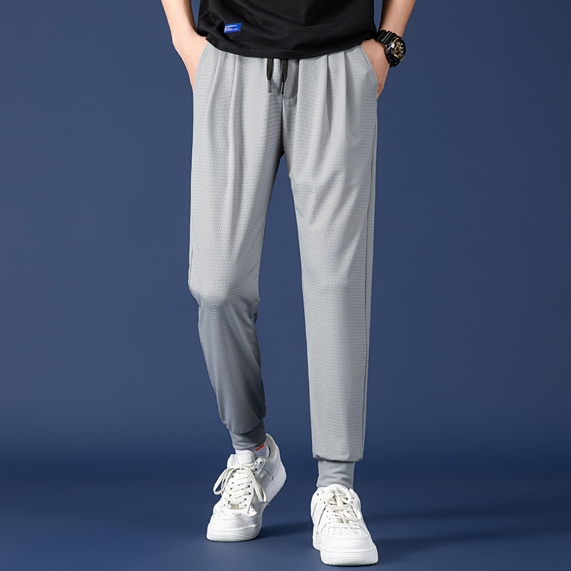 2024 men's elastic waist jogging pants OEM service rope anti-pilling men's pants & trousers