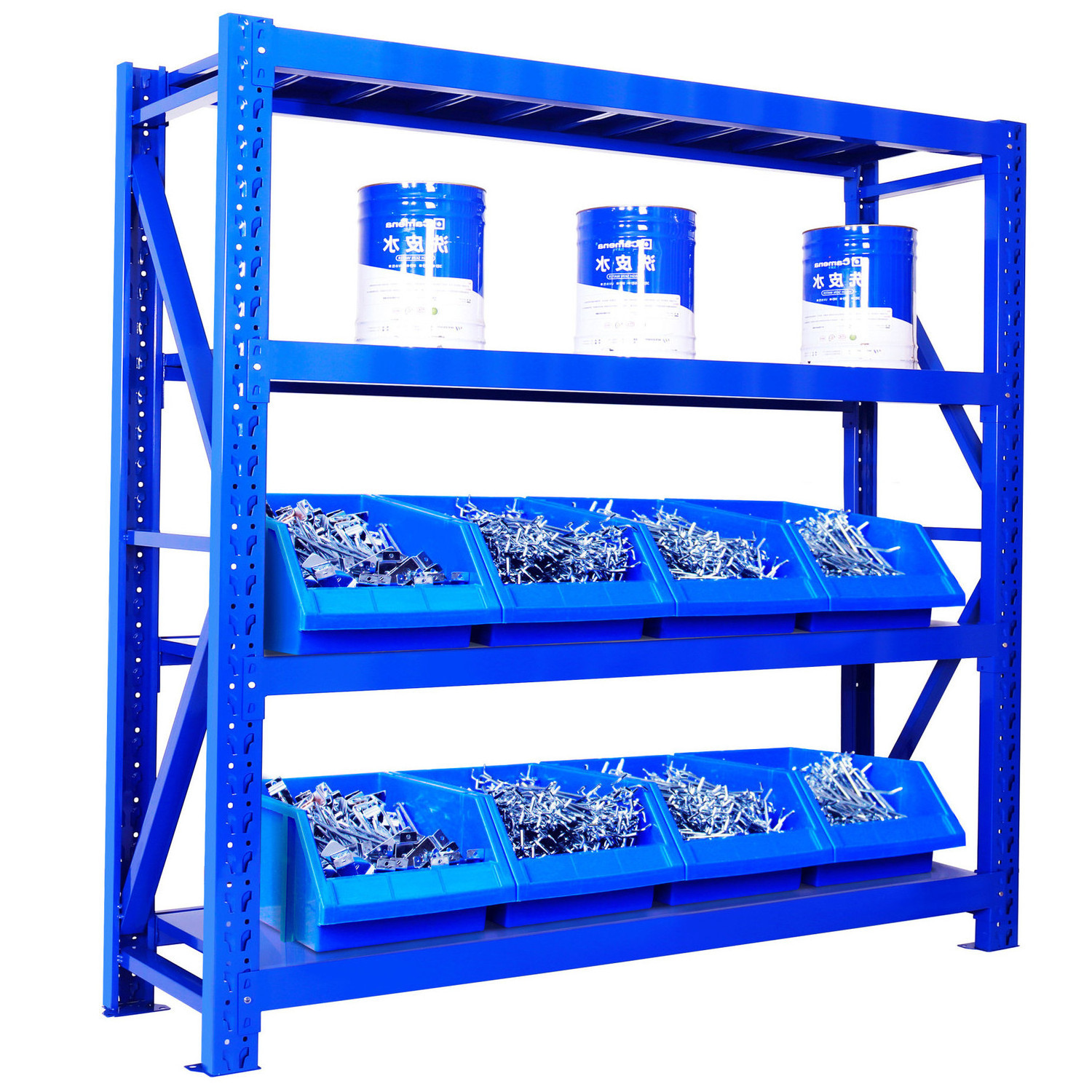 Adjustable Heavy Duty 4 layer 100-500kg storage warehouse rack garage shelves