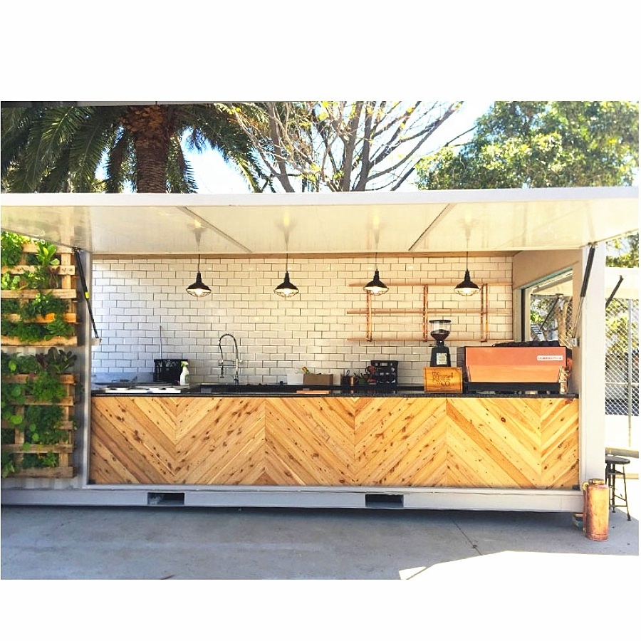 Modern Portable Prefab Shipping Container Coffee Shops 20ft Mobile Cafe Container Fast Food Cabin Kiosks