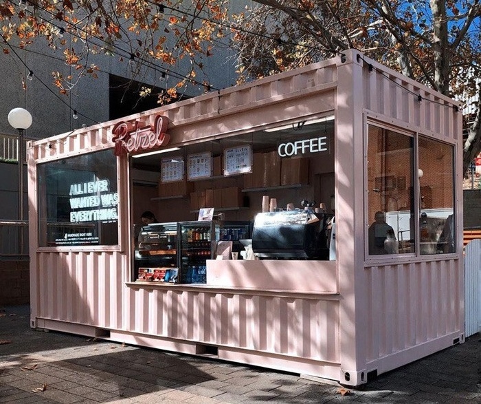 Prefab Ready Made 40FT Shipping Container Coffee Shops Pop Up  20FT Mobile Container Cafe Bar Houses