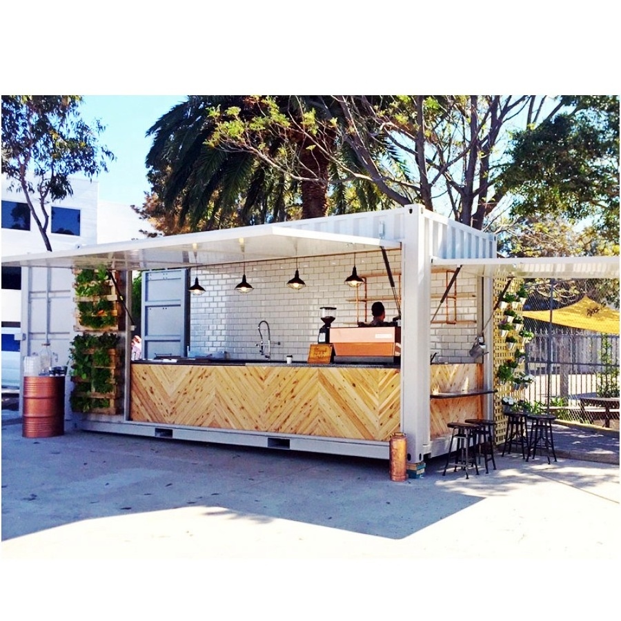 Prefab Ready Made 40FT Shipping Container Coffee Shops Pop Up  20FT Mobile Container Cafe Bar Houses