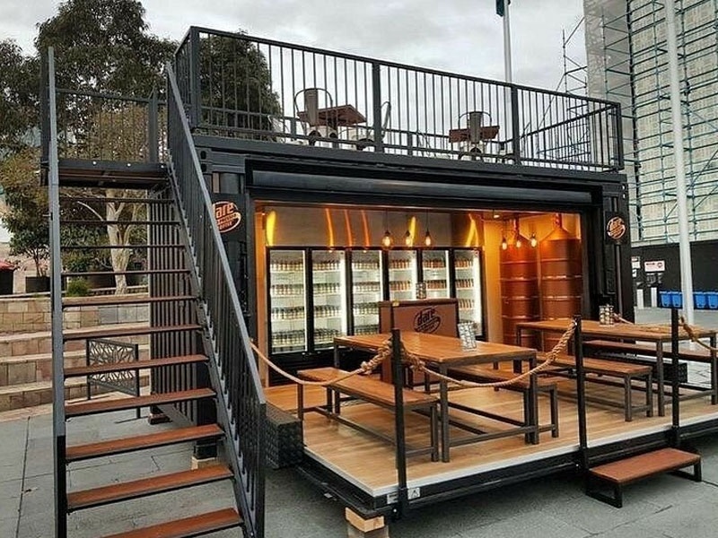 Modern Portable Prefab Shipping Container Coffee Shops 20ft Mobile Cafe Container Fast Food Cabin Kiosks