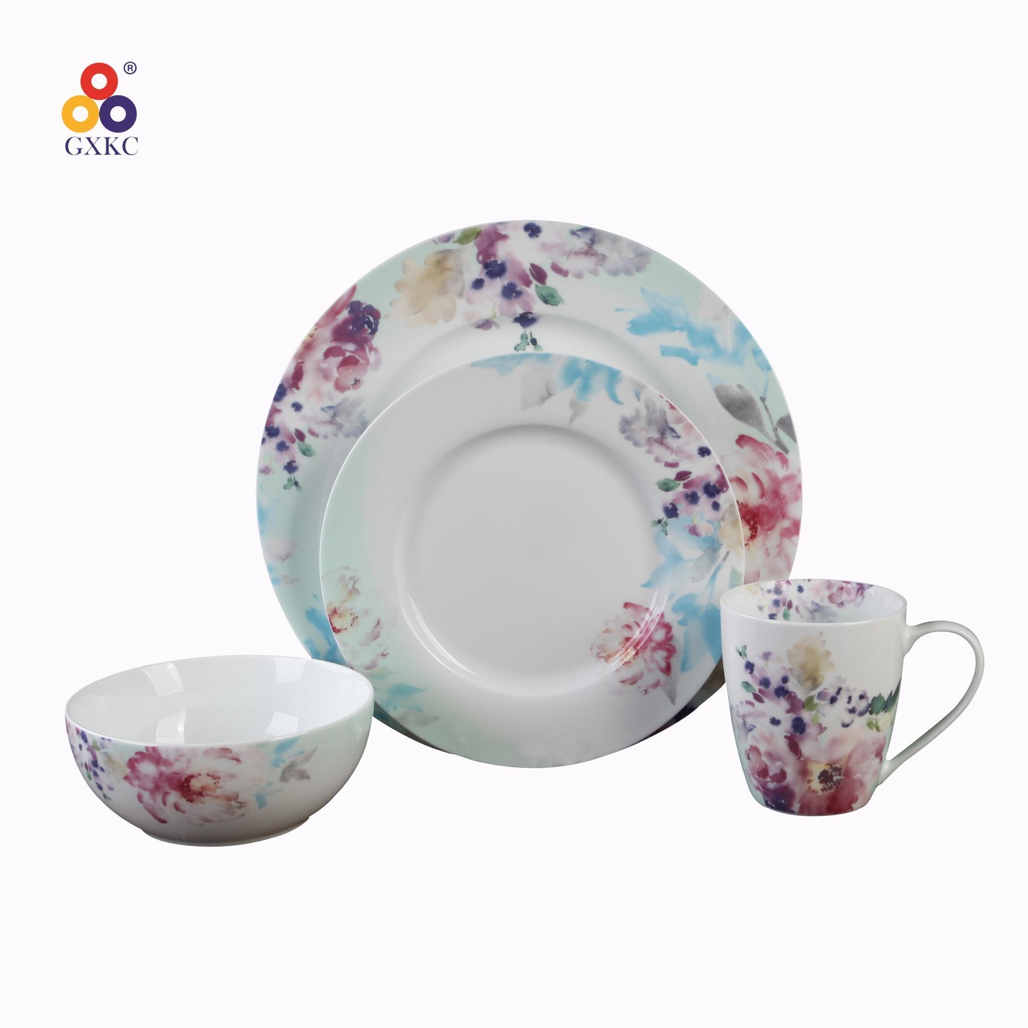 Ceramic Dinner Plates Dinnerware Set Dishes Luxury Premium Porcelain Food Plate Set Salad Soup Bowls Set For Restaurant Hotel