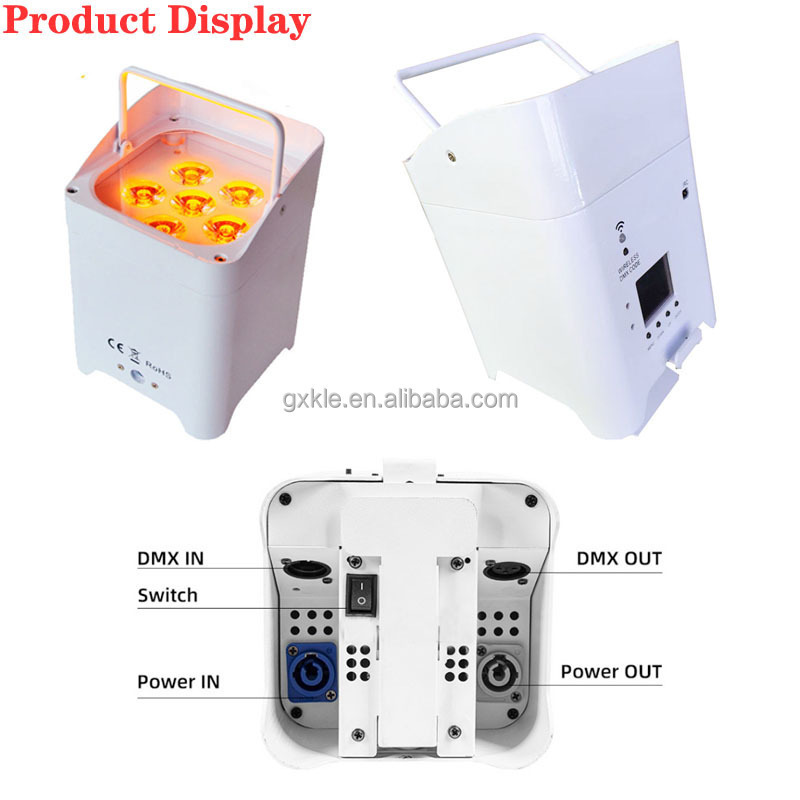 Rechargeable Wifi par RGBWAUV wireless DMX512 battery operated Events Led Up lighting with Remote