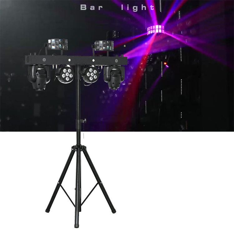 Professional Portable Dj Lights Disco Dj Equipment Gig Bar 2pcs 6x8w RGBW 4in1 Led Par Bar Stage Lighting With Stand