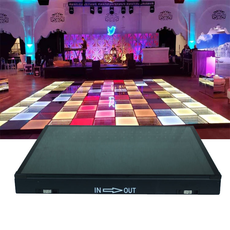 Led 3D Starlit Magnetic Lights Interactive Floor Tilesr Mirror Abyss Dj White Light Digital Disco Tile Dance Floor For Stage