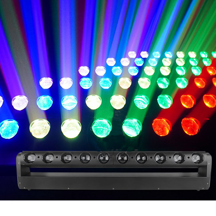 10X40W RGBW Beam Bar Dj Led Effect Rotating Moving Disco Lights For Entertainment