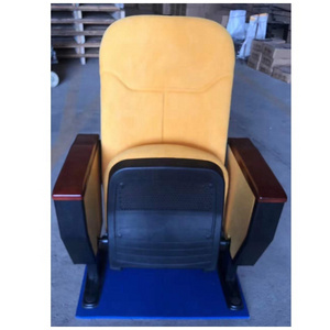 2024 Fabric free standing tipup auditorium seat folding,wooden school church seat auditorium chair with back writing table