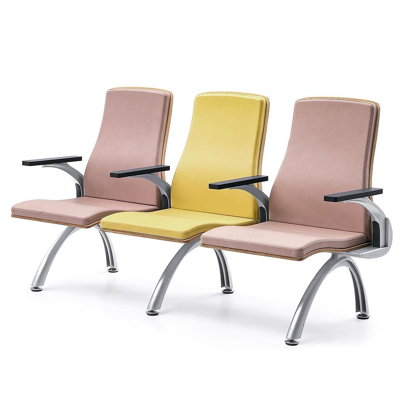 4 in 1 metal visiter front desk reception bus station chairs for modern waiting room