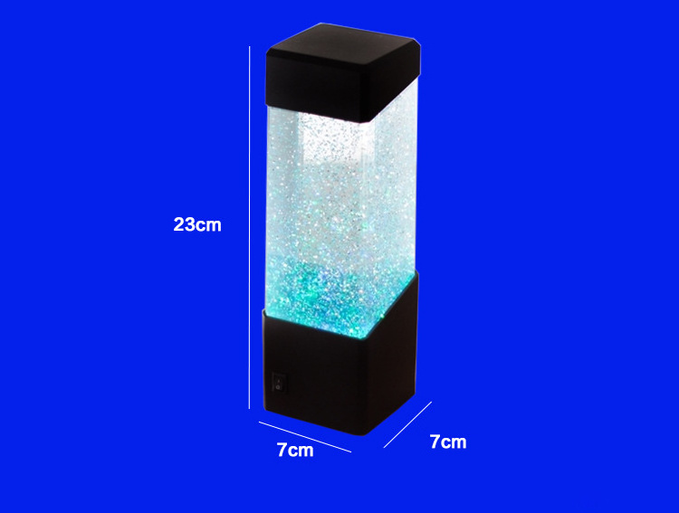 Artificial Mini Lava Aquarium Tank Night Light Jellyfish Lamp for Christmas Birthday Romantic Gifts with Color Changing Lights