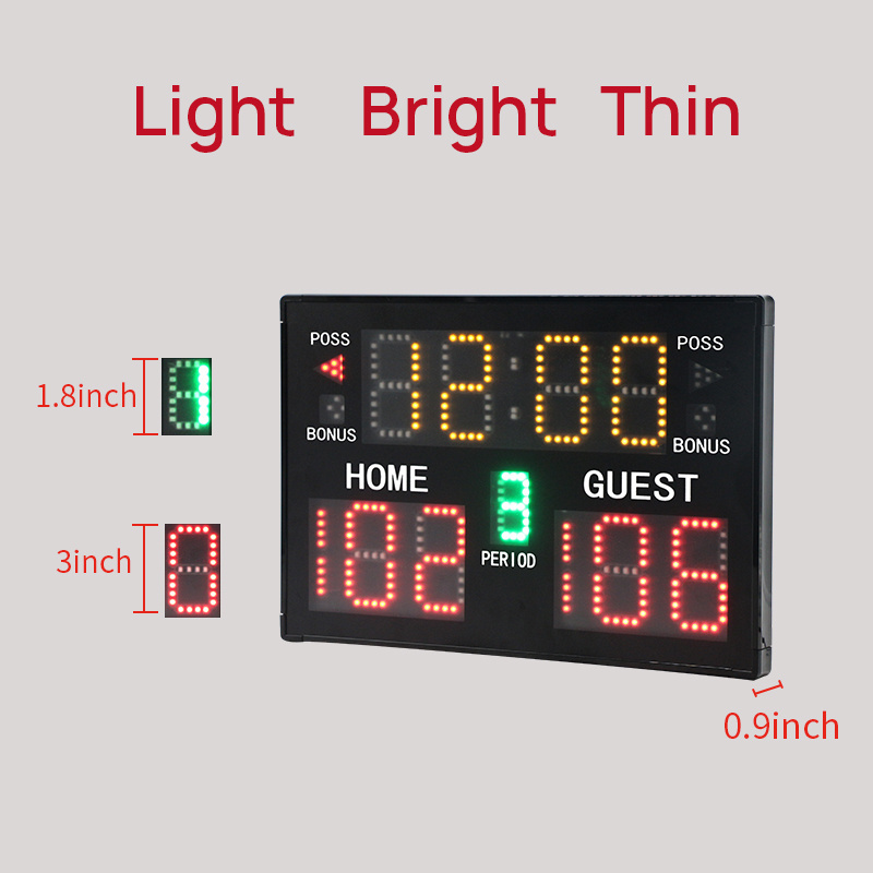 Electronic Score board Digital Scoreboard 18650 Built-in Battery Led Basketball Scoreboard Portable Electronic Scoreboard