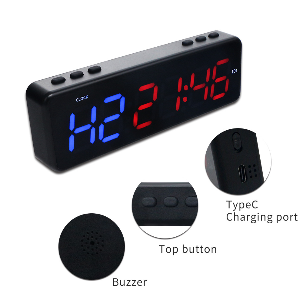 Rechargeable Football Stopwatch Interval Timer Silent Analog Timer One Minute Timer Time Zone Digital Clock