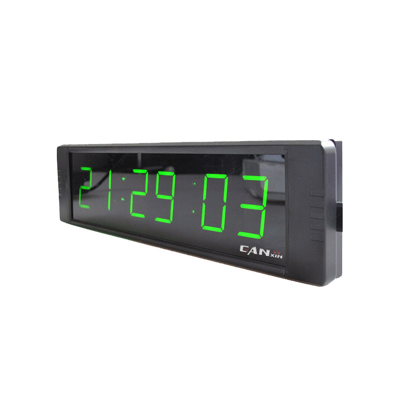 Ganxin Mordwn Wall Clock Indoor 6 Digits Green 1 Inch Digital LED Display Living Room Square All-season 0.75 Watt