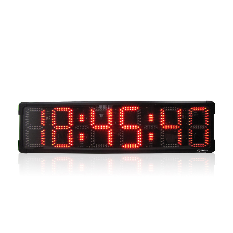 Hot sale 8 inch red 6 digits Christmas large LED display digital countdown outdoor race clock