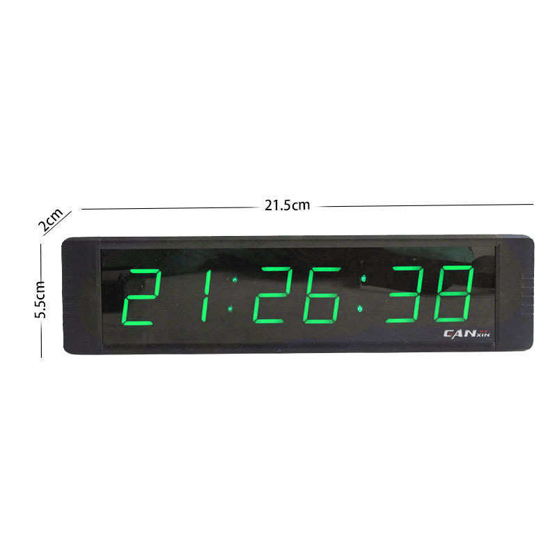 Ganxin Mordwn Wall Clock Indoor 6 Digits Green 1 Inch Digital LED Display Living Room Square All-season 0.75 Watt