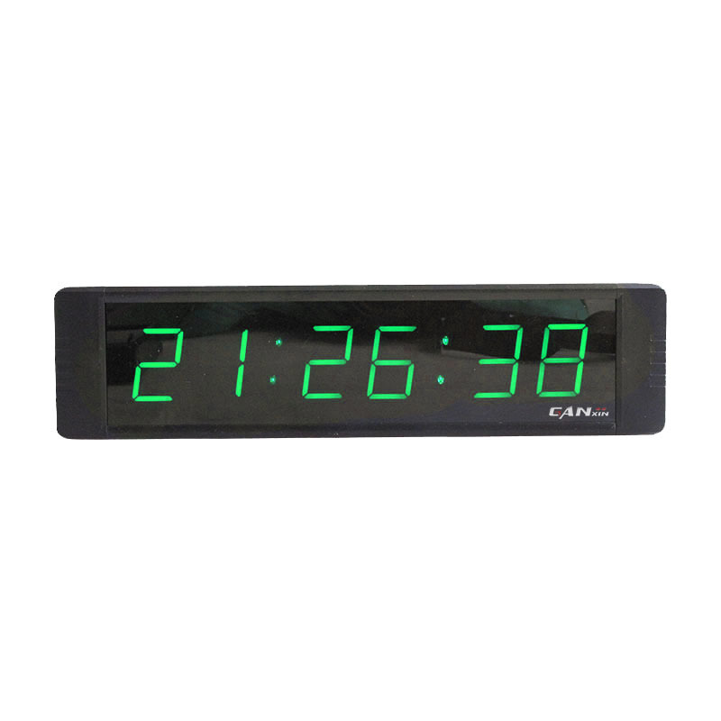 Ganxin Mordwn Wall Clock Indoor 6 Digits Green 1 Inch Digital LED Display Living Room Square All-season 0.75 Watt